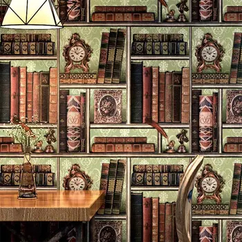 

3D Creative Bookshelf Library Pattern Wallpaper Background Wall Paper New