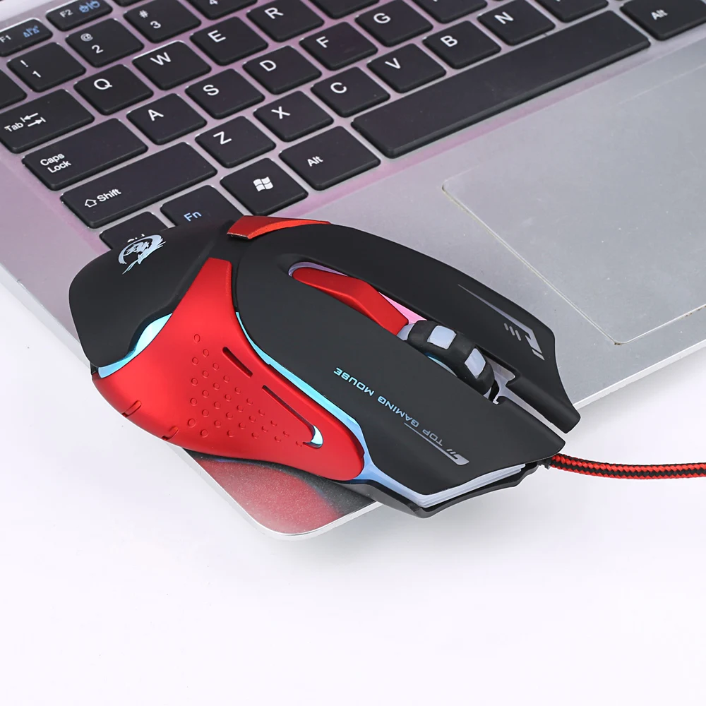 Hxsj игровая мышь Эргономичный оптический геймер мышь Регулируемая 3200 dpi светодиодный свет 6 кнопок USB Проводная мышь s для ПК компьютера
