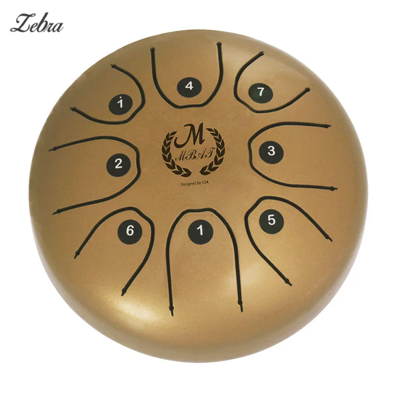 

Zebra 5.5" Small Size Steel Tongue Drum 8 Tone Hand Brahma Drum with Case and Mallets for Children Adult Percussion Instruments