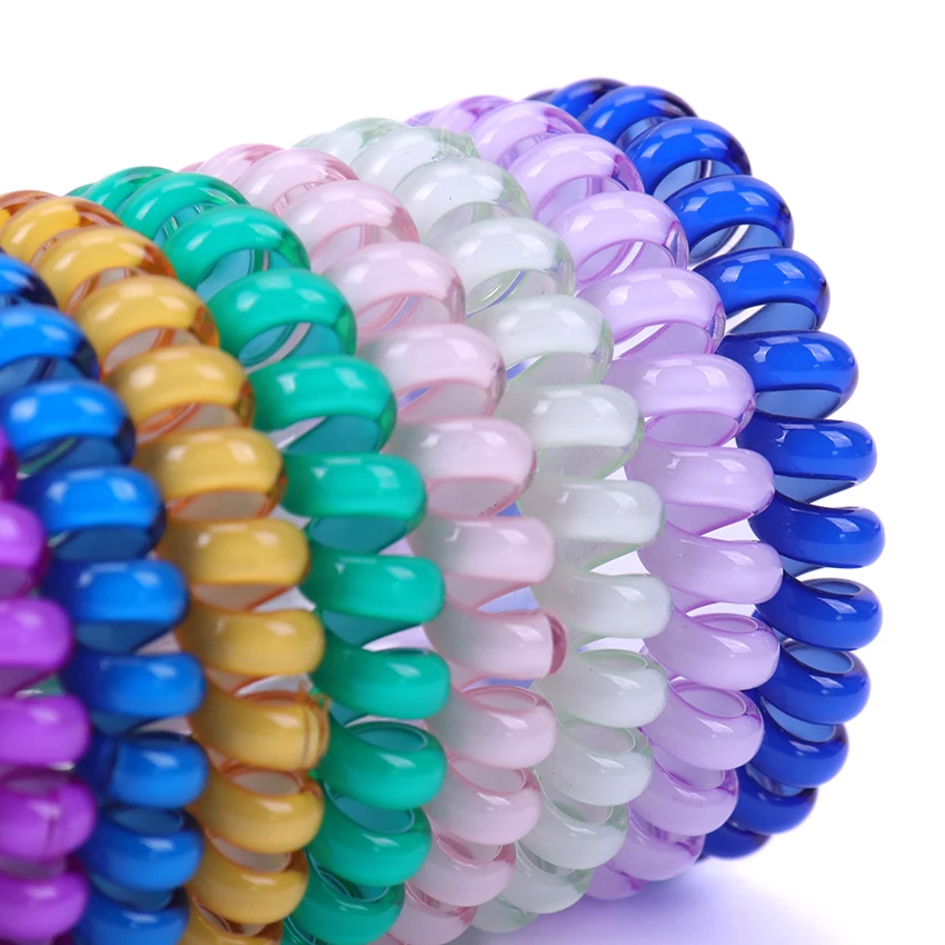 

1PC Fashion Cute Candy Color Hair Jewelry Headbands Telephone Line Hair Rope for Women Hair Band