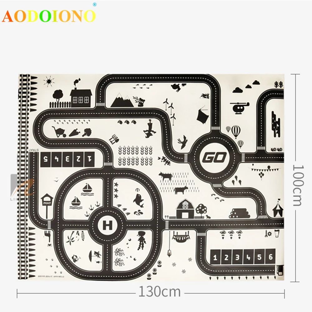 Североевропейский стиль детский автомобильный городской сцена таффик карта шоссе игровой коврик развивающие игрушки для детей тренажерный зал игры дорожный ковер открытый