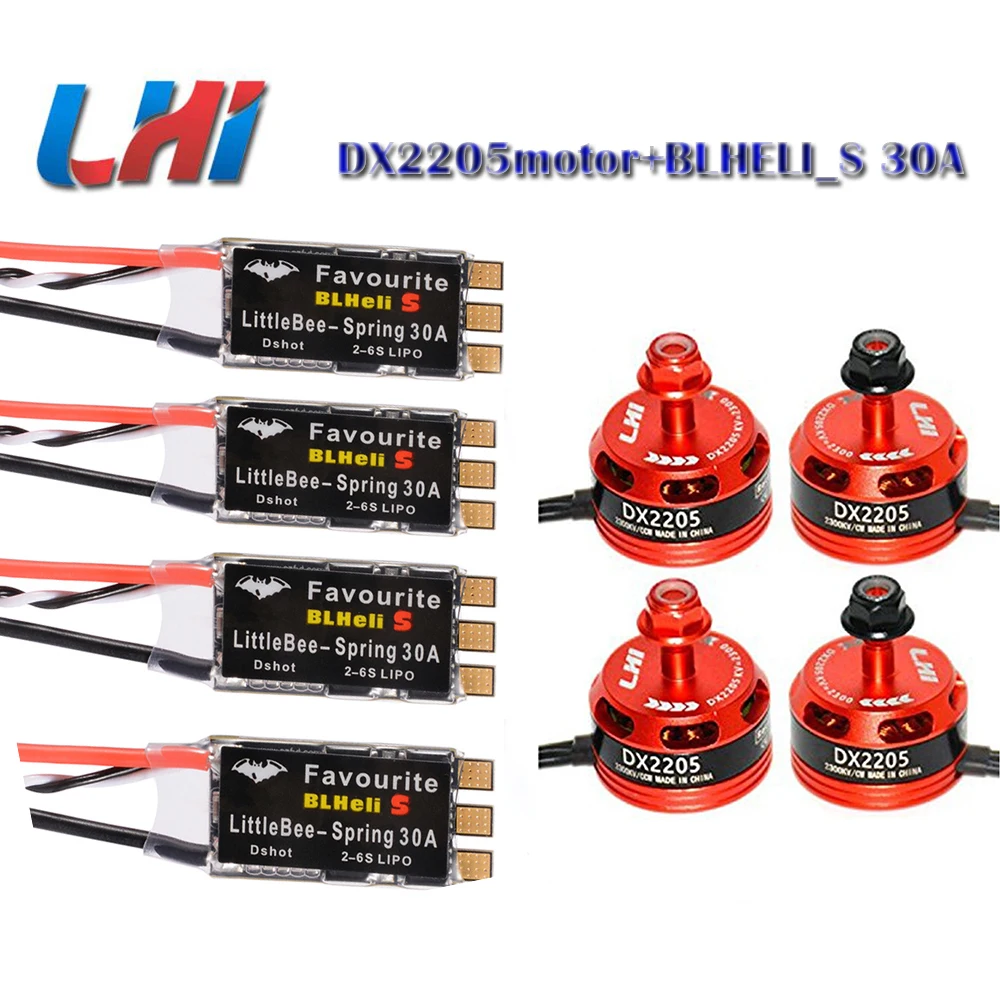 

Mini drone Dx2205 2300kv Brushless ESC & Favourite FVT 30A-S 30A - S BLHeli_S FPV littlebee QAV R 220 Quad Motor FPV Multicopter