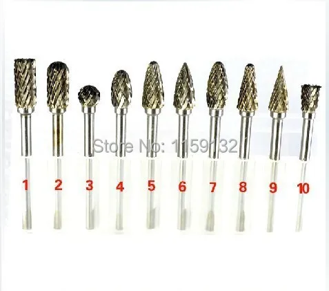 

10pcs 1/8" Tungsten Carbide cutter Rotary Burr Set CNC Engraving Bit w/ CED 6mm