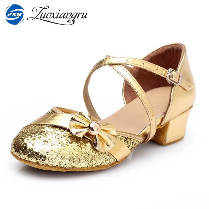 

Ballroom Latin Dance Shoes Kids Girl Hot Selling Ballroom Dancing Shoes For Women Ladies Knot Tango Salsa Shoes Low Heeled