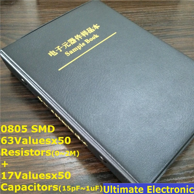 0805 smd конденсатор комплект 850 шт. + 0805 smd Резистор Комплект 3150 шт. практический образец книга 17 значения + 63 значения = 80 значений