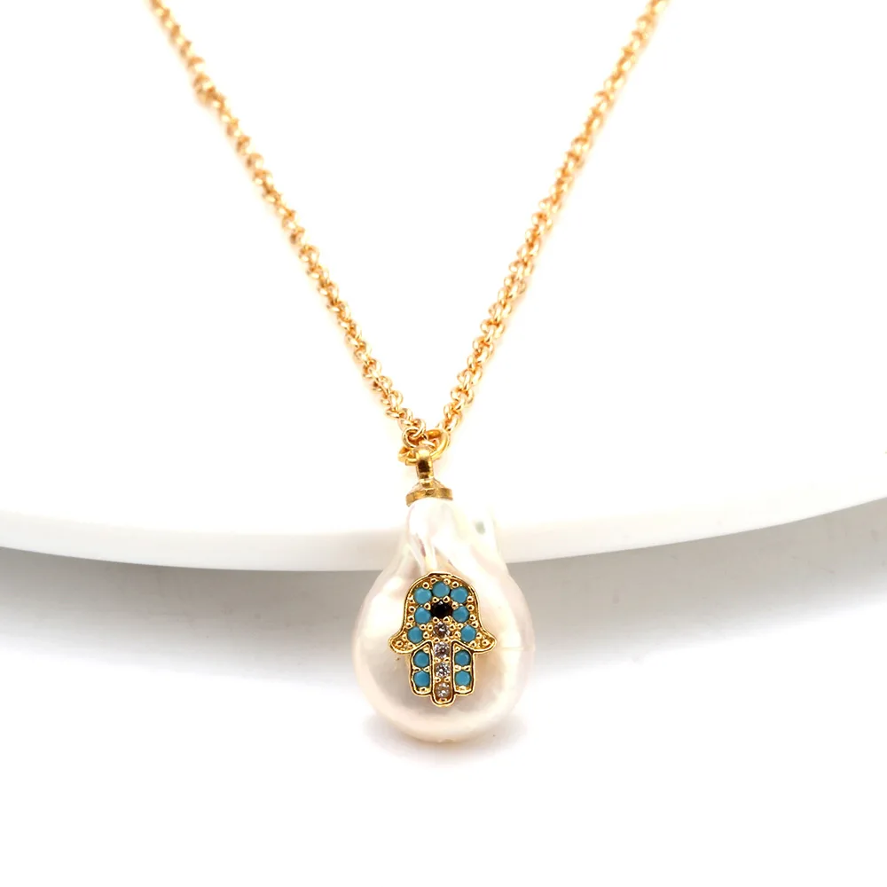Необычные жемчужные ожерелья Lucky Eye, ожерелье-чокер с подвеской на цепочке для женщин, женские ювелирные украшения для вечеринки, массивное ожерелье EY6166