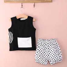 Baby Girls Infant Boy Clothes Black Tops T-shirt Blouse and Pants 2PCS Outfit Suits