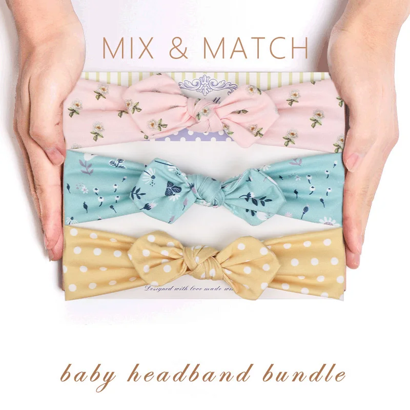 

3pcs/set Baby Headbands or Girls Baby Bows Baby Turban Hair Band Accessories Infant Bow Knot Headband Bundle Set