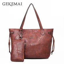 Роскошные женские кошельки и сумки Большая вместительная сумка 2 комплекта кожаная сумка на плечо большие сумки через плечо для женщин Bolsa Feminina