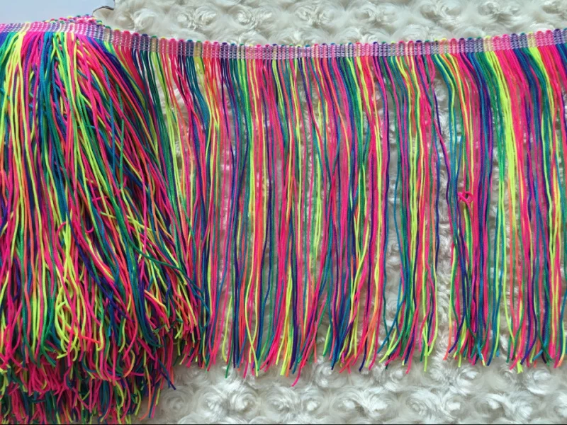 5yards 15 CM Long Polyester Fringed Edge Trim African Lace Ribbon Diy ...