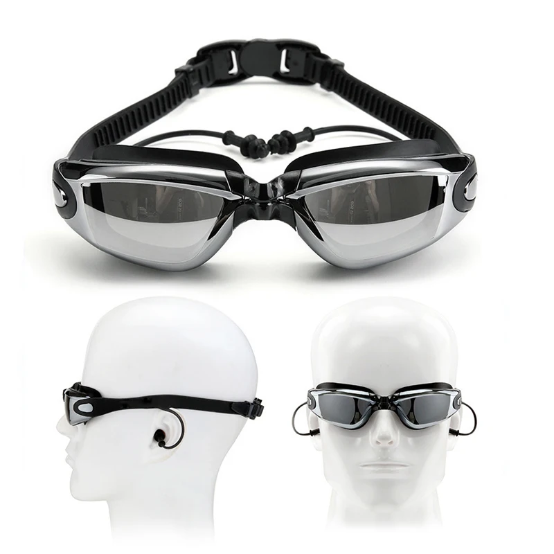

Professional Swimming Goggles Anti-fog UV Protection Swimming Goggles with Ear Plug Nose Clip Suit Swim Glasses Adult Eyewear
