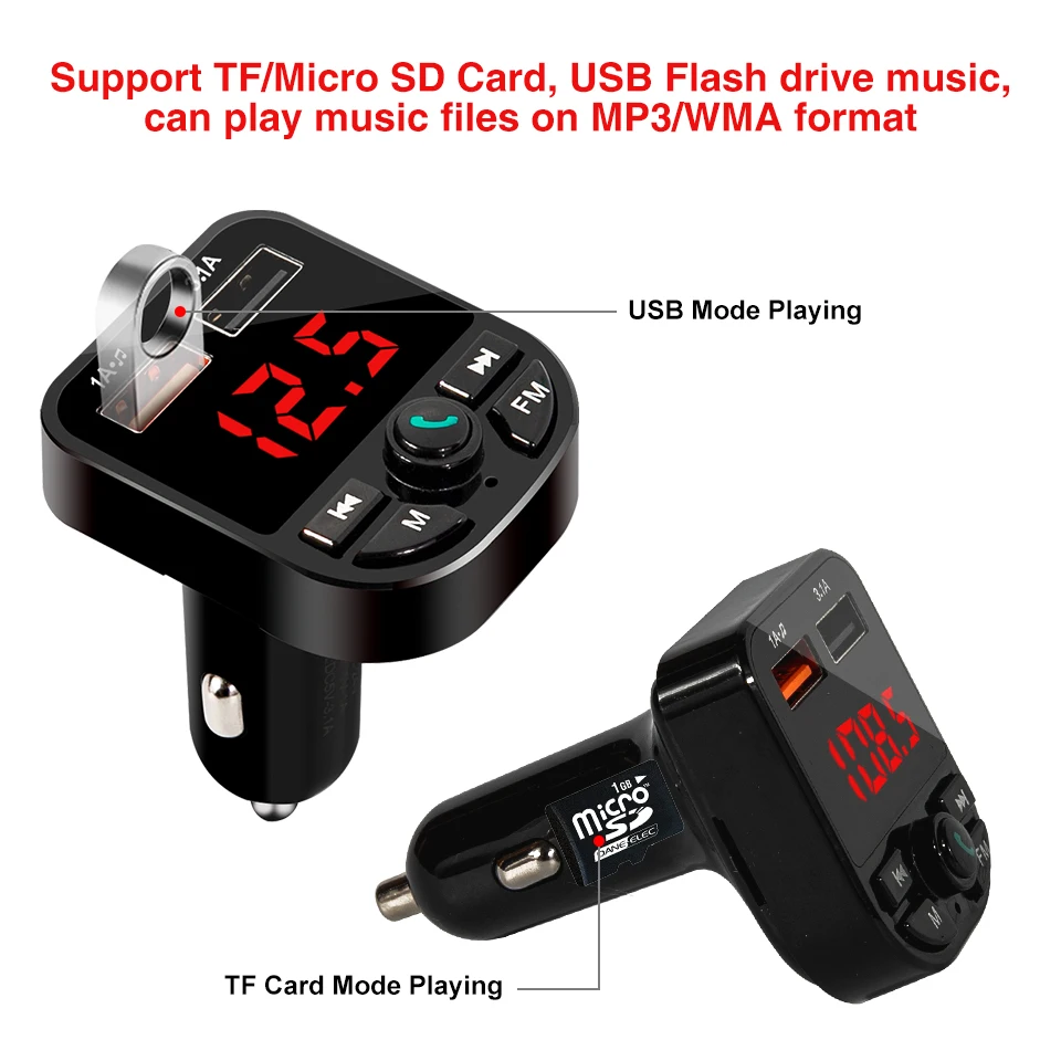 Новый Bluetooth 5 0 Handsfree беспроводной fm передатчик 3.1A USB зарядное устройство lcd MP3 плеер