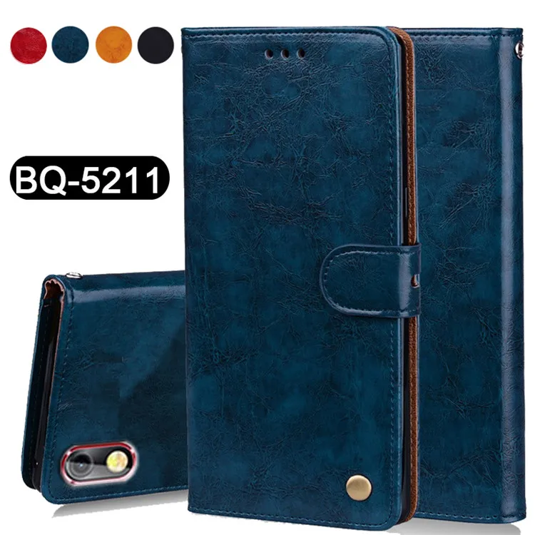 

Luxury PU Leather Slip-resistant Flip Wallet Case For BQ BQ-5211 Strike(2018) Book Case 5.2" Back Cover Case W01 W01