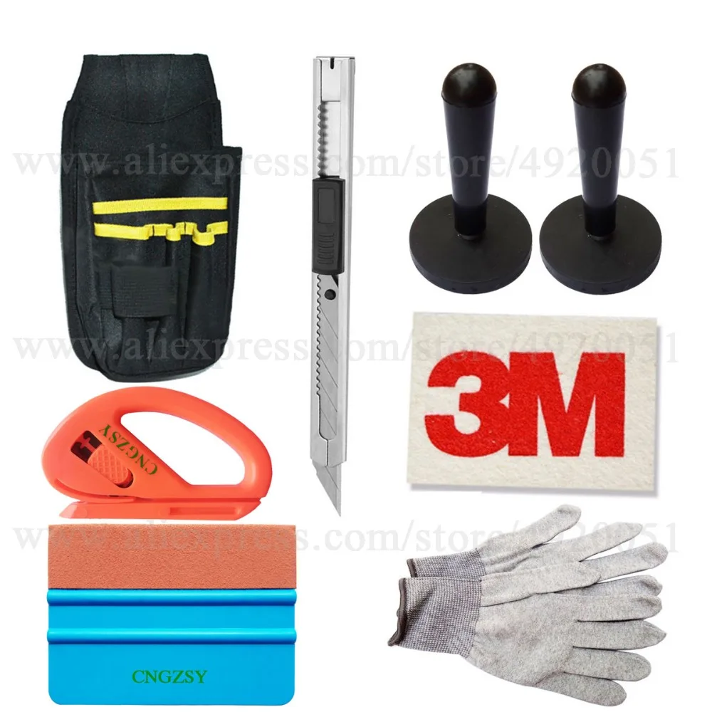 

Car Styling Tools Bag Window Foil Wrapping Vinyl Film Scraper Wrap Cutter Knife Wool Squeegee Magnet Holder Auto Accessories K21