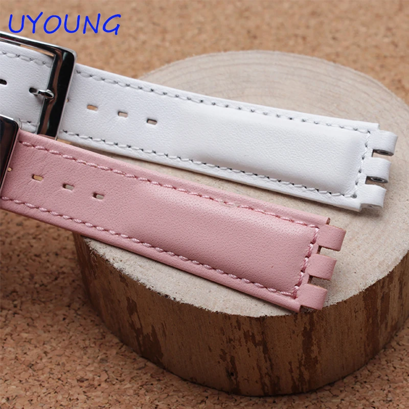 Premium Waterproof Genuine Leather Watch Strap - Black, Brown, White with Clasp