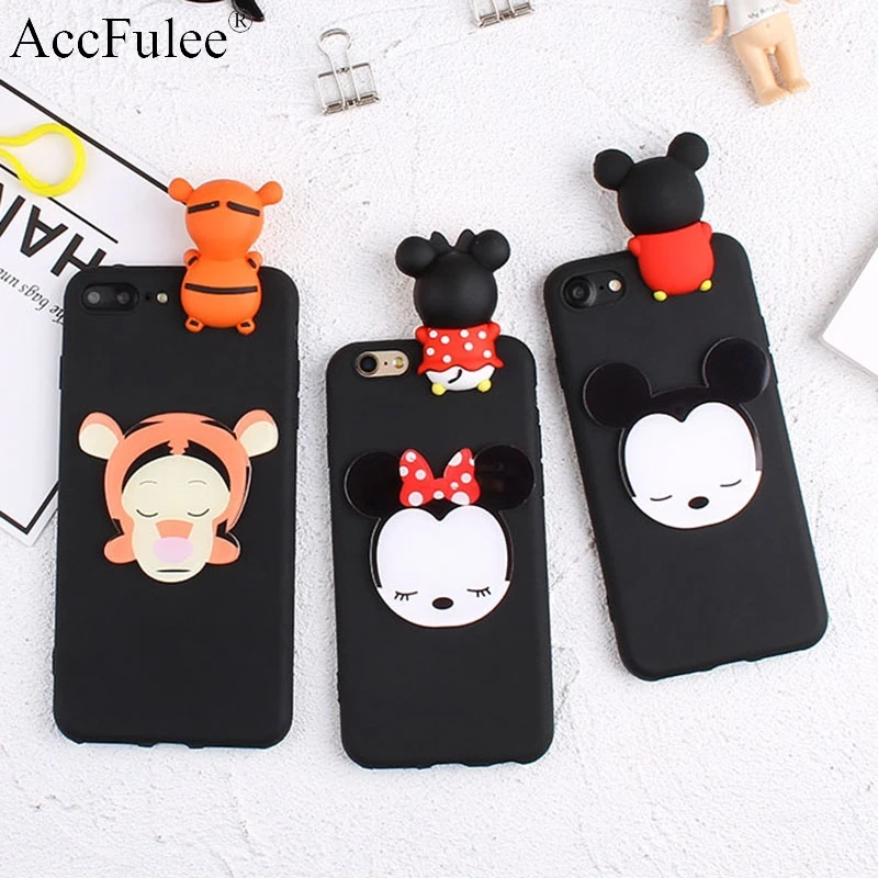 

3D Cute Lovely Bear Case For Huawei Honor 7S 7X 7A DUA-L22 5.45" 7A 7C 7C AUM-L41 5.7" 7C Pro Cartoon Mickey Minnie Tiger Case