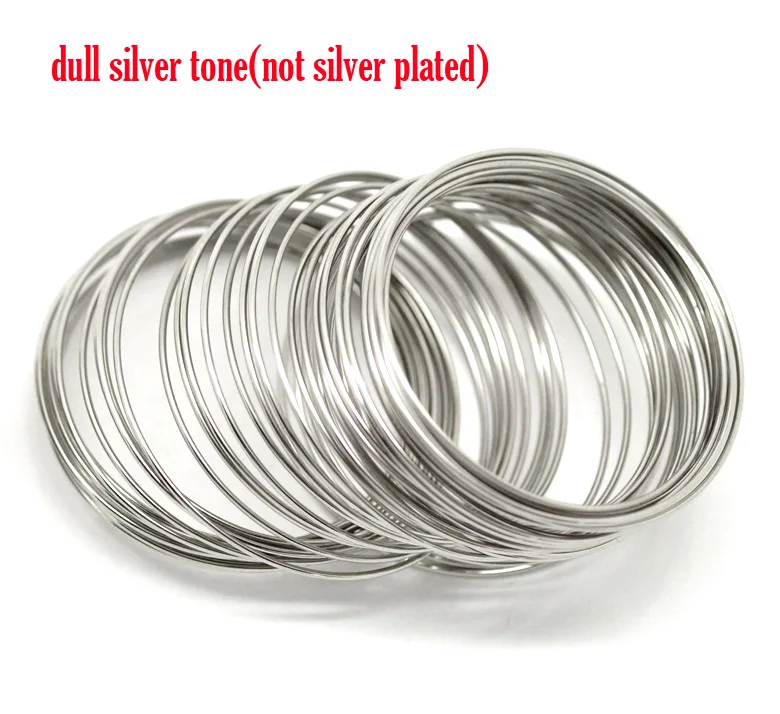 DoreenBeads الصلب الذاكرة سلك الديكور أساور مكونات جولة الفضة لهجة 4 سنتيمتر-4.5 سنتيمتر ضياء ، 40 الحلقات جديد