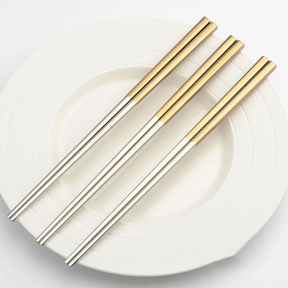 

a pair Cool Household Tableware Fried Steels Chopsticks Noodle Reusable Chopsticks Dishware Tableware Kitchen Accessories L*5