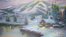6 führte weihnachtsgeschenk Wandkunst Leinwanddruck, aquarell leuchten, dekoration bild gestreckt und gerahmte kunst arbeit