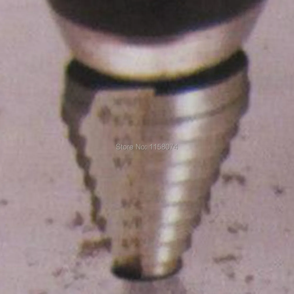 1/4" 1 3/8" Titanium Steel Metal Variable Stepped Down Drill Bit 3/8" Shank Hss Step Drill Bit