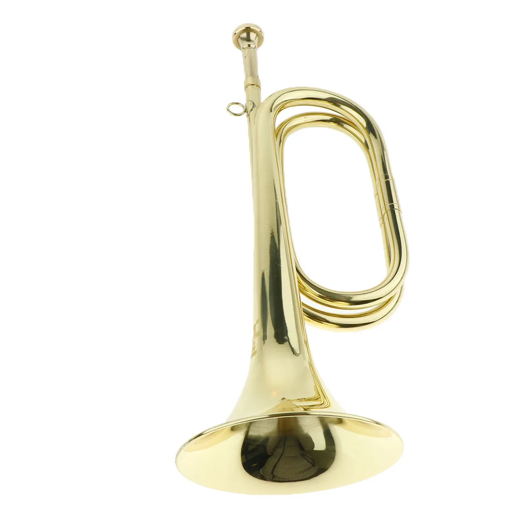 Tooyful Exquisite Brass Students Marching Bugle Cavalry Trumpet with Mouthpiece for School Band Orchestra