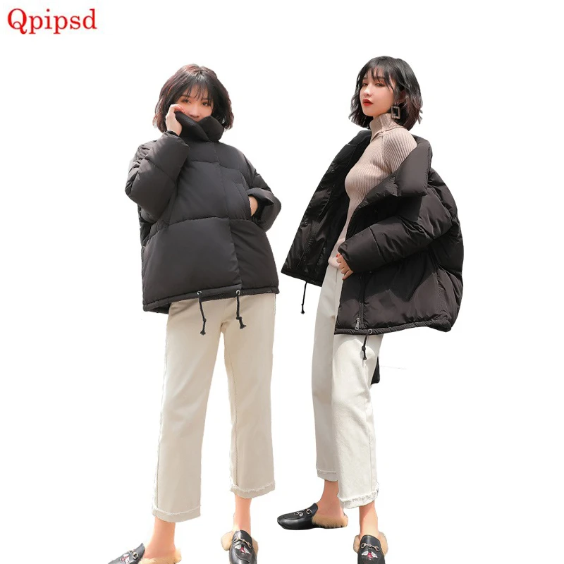 Loose Harajuku Style Cotton Coat 2020 Hong Kong Bread Student Jacket Short Paragraph Padded Winter Wild Female | Женская одежда
