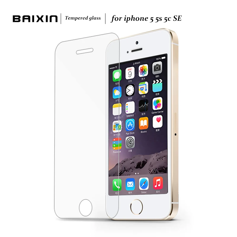 10PCS/Set 0.3mm 2.5D Premium Tempered Glass Screen Protector Toughened protective film For iPhone 5 5s 5c + Cleaning Kit