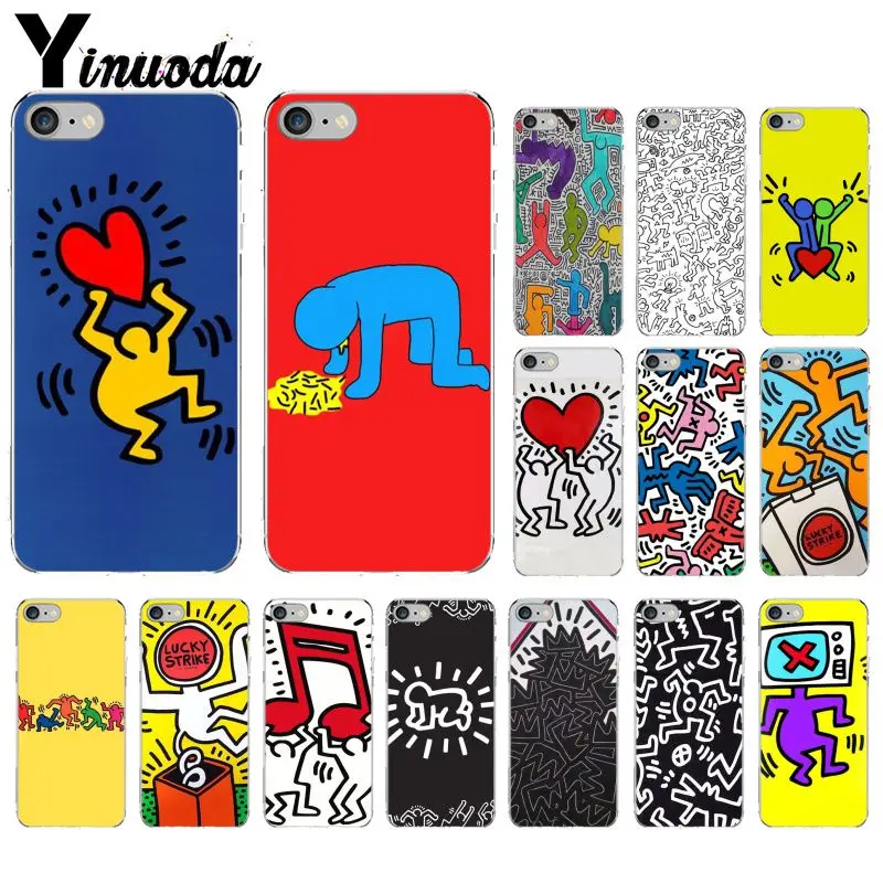 

Yinuoda Keith Haring art Transparent Soft Shell Phone Cover for Apple iPhone 8 7 6 6S Plus X XS MAX 5 5S SE XR Mobile Cases