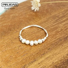 PINJEAS жемчужное кольцо серебряное кольцо ручной работы массивные бусины изысканные штабелируемые обещания кольца с дизайном «пузырьки» для женщин ювелирные изделия