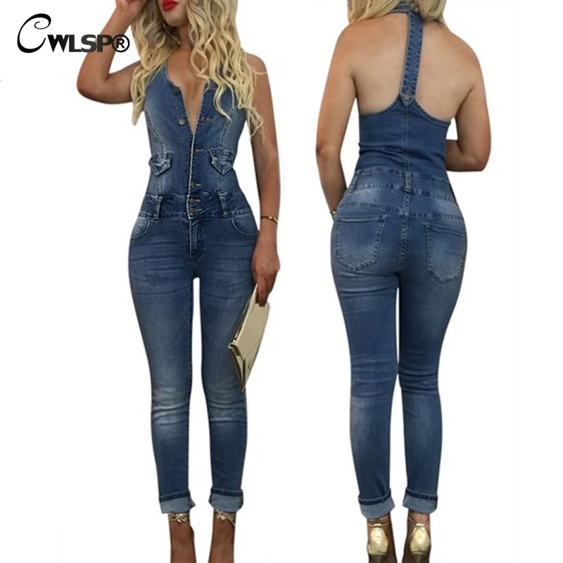 sexy jeans jumpsuit