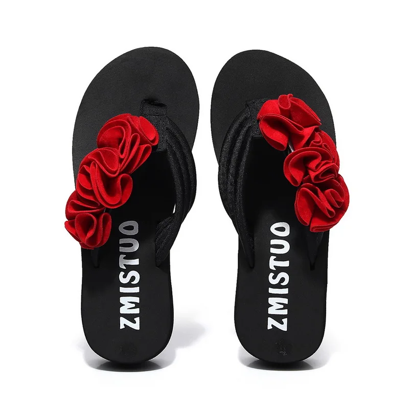 Новинка 2020 года женские пляжные сандалии с цветочным узором пляжная