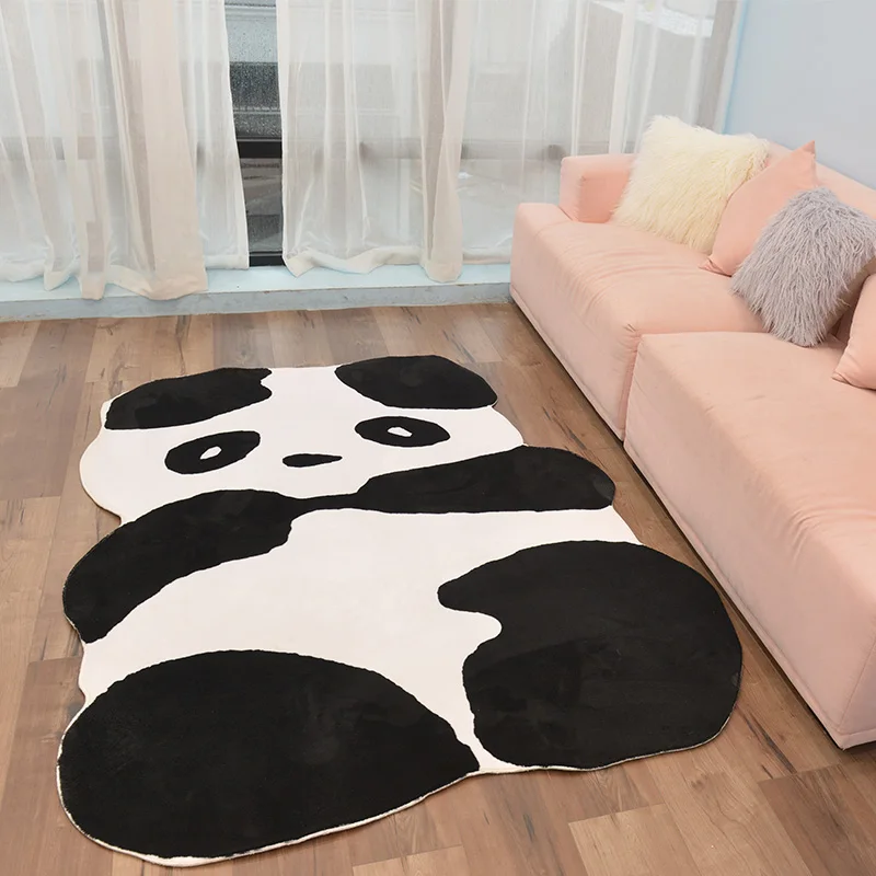 Черный и белый гигантский ковер с изображением панды из искусственной кожи коврики животные шкуры форма ковры декоративные коврики одежда стрельба реквизит