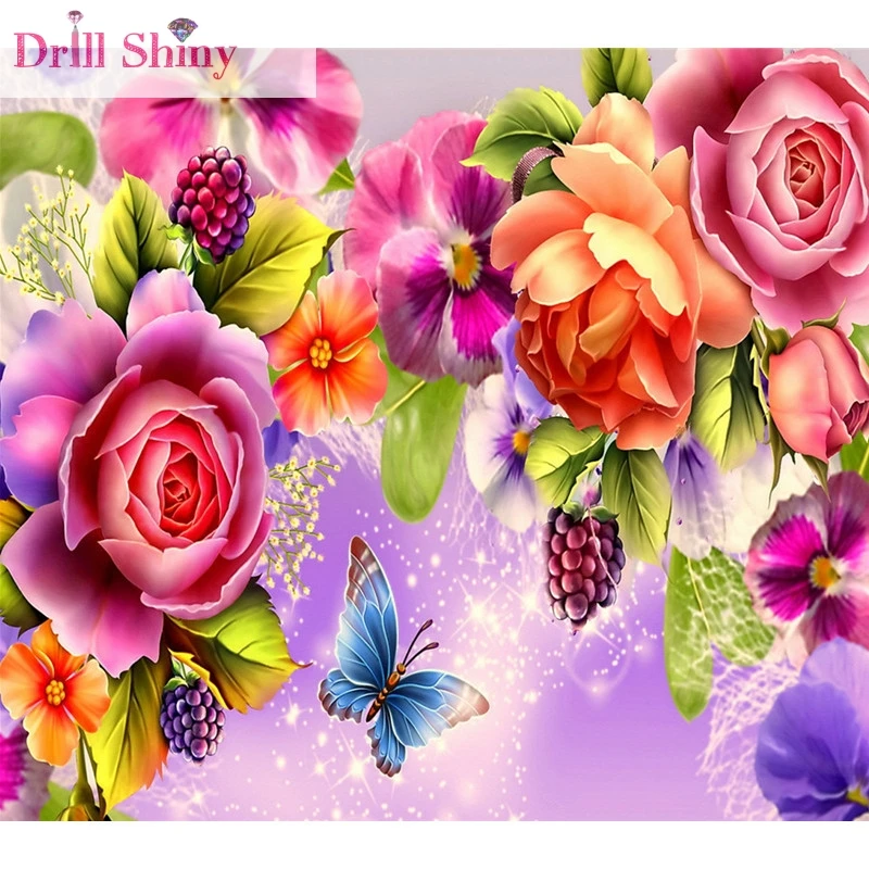 

Floral Rose DIY Diamond Painting Full Resin Mosaic Embroidery Square Rhinestone 3D Cross Stitch Kits Home Decor Needlework