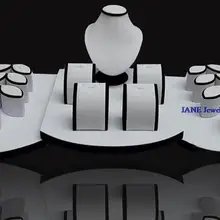 EMS белый Цвет Цепочки и ожерелья держатель лепесток Кольцо Кулон Дисплей стойки длиной Интимные аксессуары реквизит ювелирные изделия Дисплей набор витрина