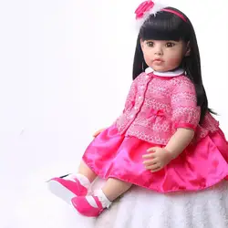 60 см Reborn Baby Doll Soft Touch реалистичные модная детская подарок на день рождения для девочки с прямыми волосами принцессы Куклы