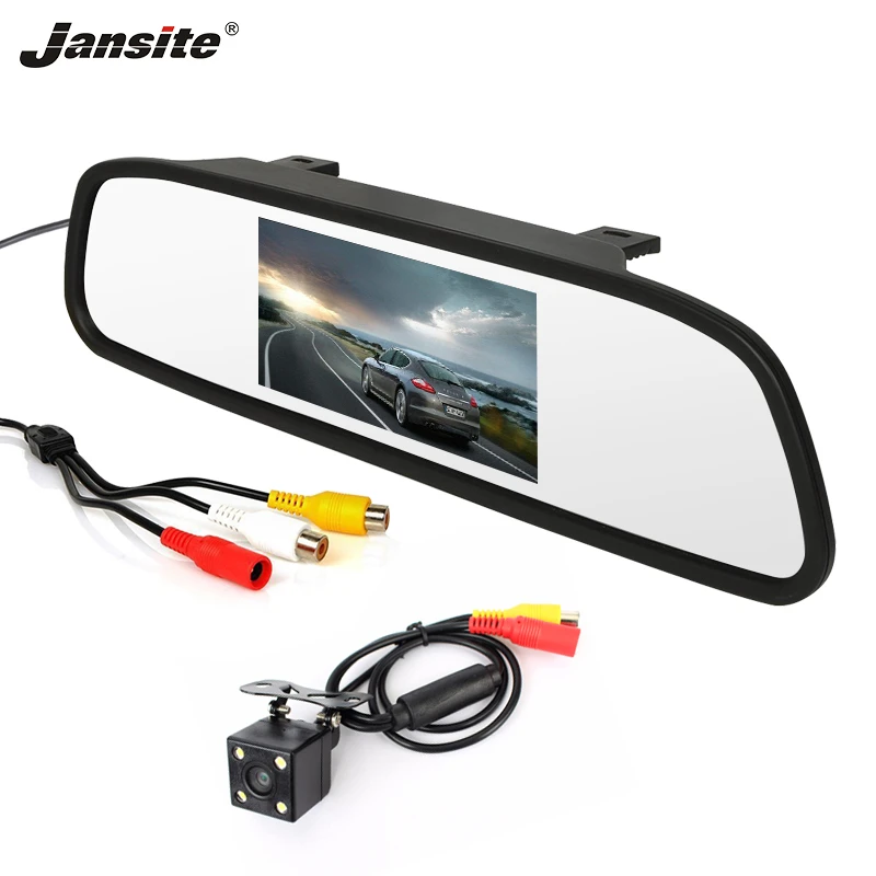 

Jansite 4.3 inches Car Monitor TFT LCD white Car Rear View monitor Parking Rearview System for Night Vision LED Reverse Cameras