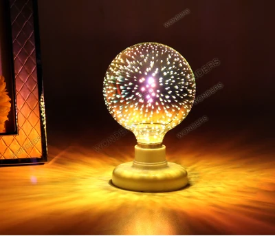 3D фейерверк Лампа Волшебная e27 светильник Вольфрам ST64/G95/алмаз/звезда цветной отель Бар рынок магазин декоративный светильник ing - Испускаемый цвет: G95