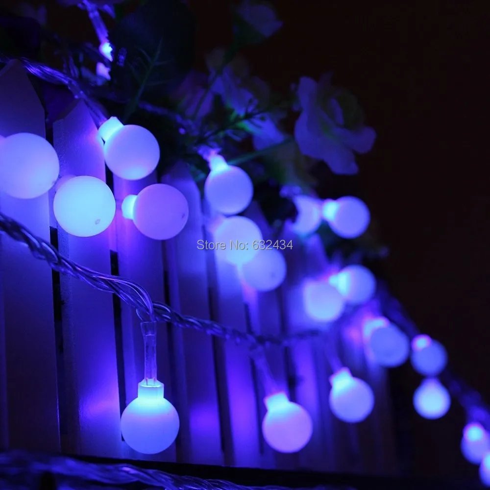 C&S UNIQUE 20 LED Ball Solar powered String Lights PURPLE Light,for Outdoor Garden Fence Lawn ...