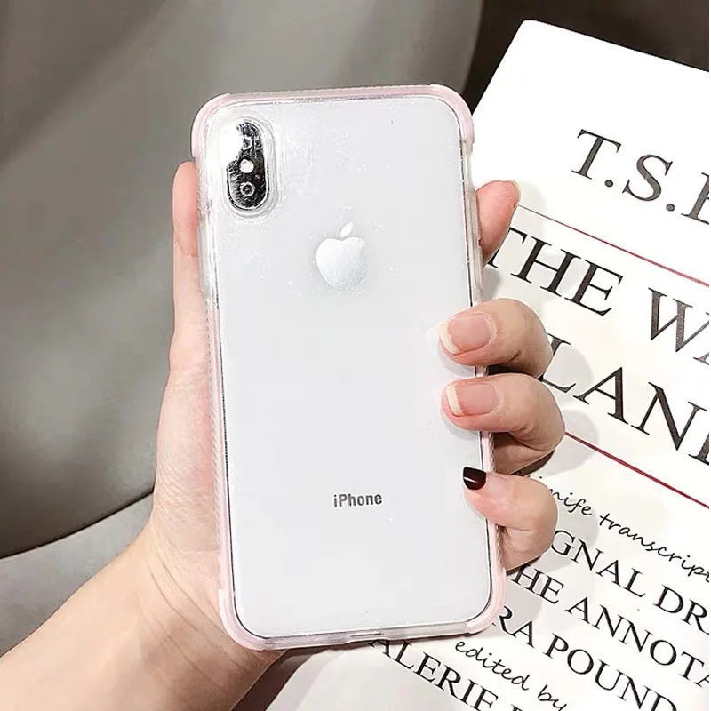 Slim Glitter Bling Powder Transparent Soft TPU Case Cover on sfor iPhone X 7 6 5s 8 Plus XR XS MAX SE 6s Shiny Phone Capa Coque  (2)