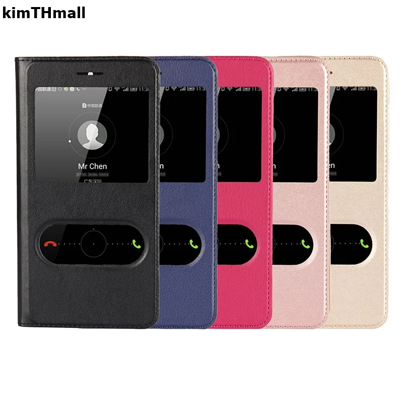 

Case For Huawei GR3 GR 3 funda Flip Cover for Huawei Enjoy 5s G8 mini TAG-L01 TAG-L21 Window view PC leather Hard case kimTHmall