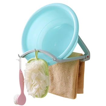 

DINIWELL Bathroom Organizer Washbasin Hanging Rack Automatic Rebound Storage Shelves Strong No Trace Sucker Basin Frame Holder