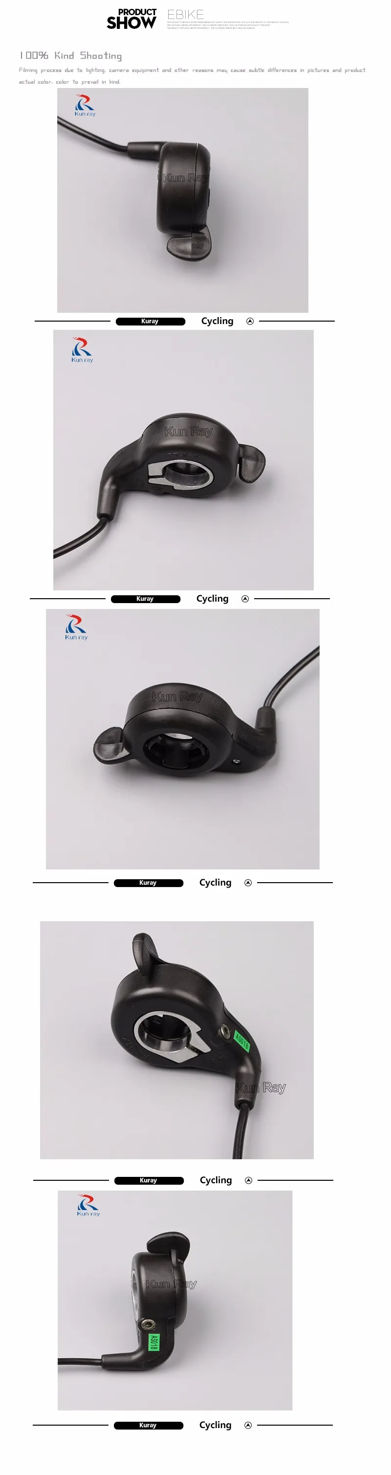 Excellent 2018 Wuxing FT-21X Electric Bicycle Thumb Throttle Handle Grips Thumb E-bike Electric Parts Control Grips 12