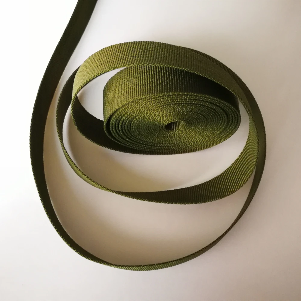 

5meters 2.5cm(1inch) wide Olive Green Nylon Webbing pit braided strap backpack belt