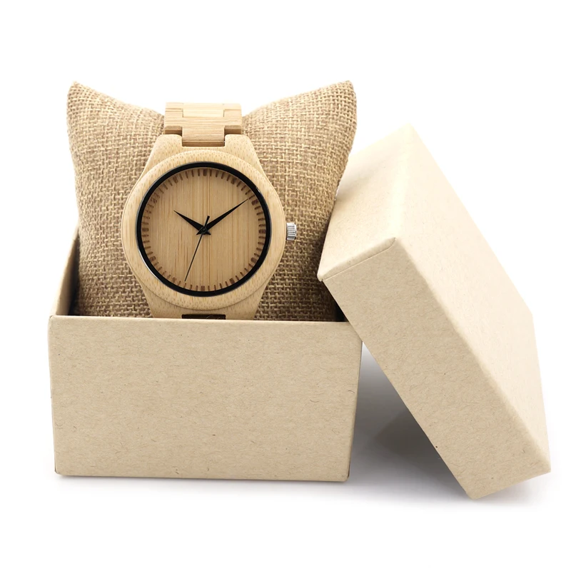 Brand Mens Watch BOBO BIRD Full Bamboo Wristwatches with Bamboo Band Japan Move' 2035 Quartz Wood Watch for Men as Gifts C-D19