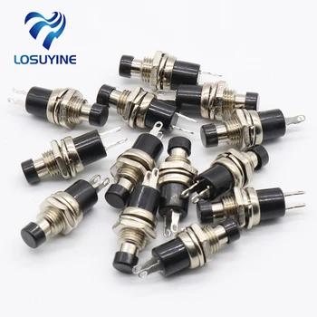 

IMC Hot 10Pcs Black Cap SPST Momentary Mini Pushbutton Switch DC 50V 0.3A