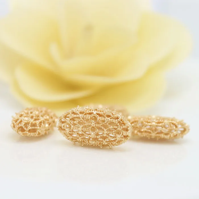 

4PCS 10.5x20MM 24K Champagne Gold Color Plated Brass Oval Spacer Beads Bracelet Beads High Quality Jewelry Accessories