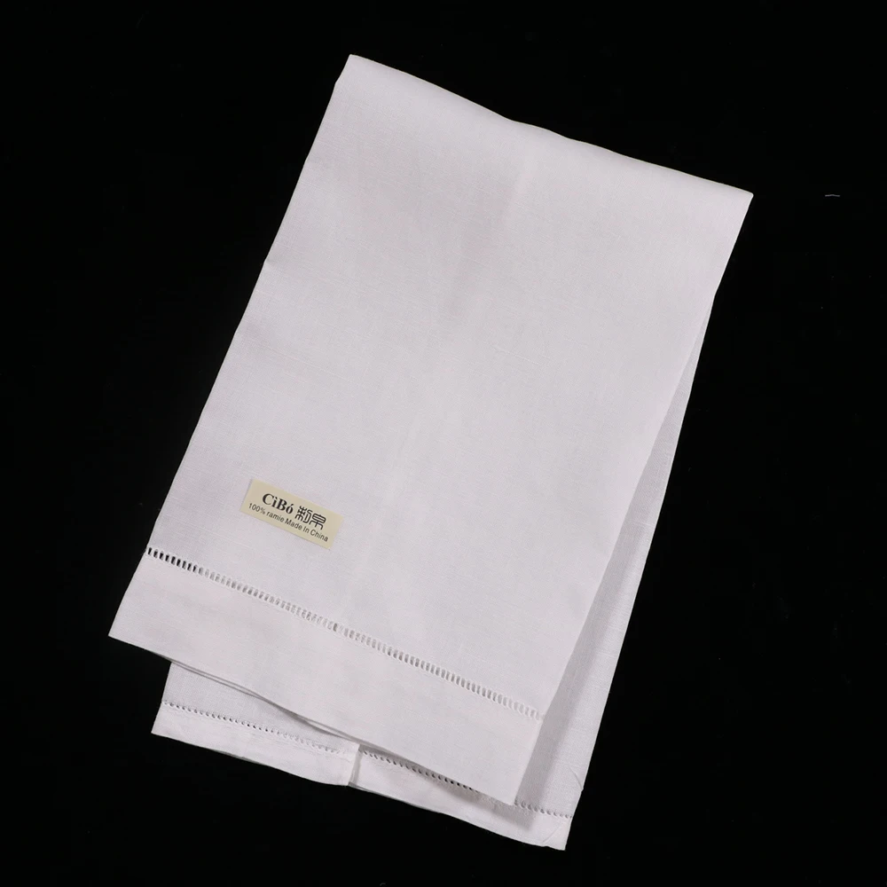 

TL006 : 12 pieces White Ramie Drawnwork Ladder Hemstitch Hand towel