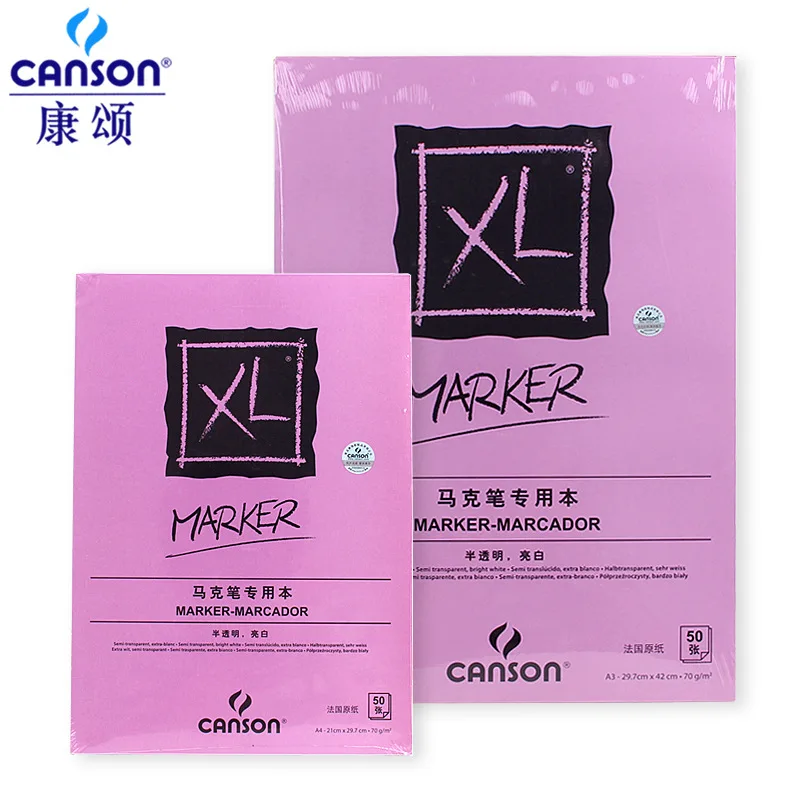 

A3/A4 Marker Paper Pad Drawing Sketchbook Semi Translucent for Pen Pencil Marker Fold Over White Smooth Book 50 Sheets
