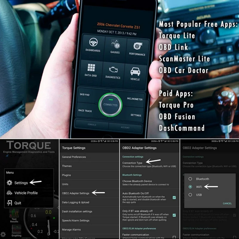 2018 Elm327 Wi Fi OBD2 V1.5 Диагностический Автомобильный сканер с лучшим чипом Elm 327 OBD