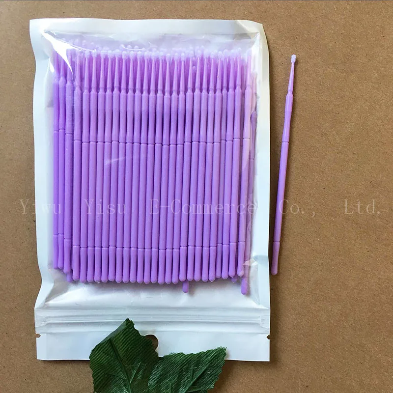 Light Purple Одноразовые 100 шт щетка для ресниц Мини-ресницы, удлиняющие кисти, макияж, инструмент-аппликатор, палочка для туши, микрокисть для макияжа - Handle Color: Light Purple